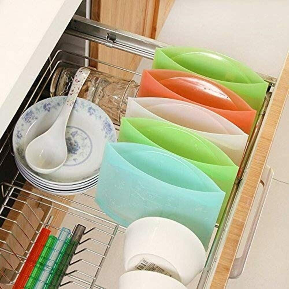 Eco-Friendly Reusable Silicone Food Storage Bags - 1000ml (Set of 4)