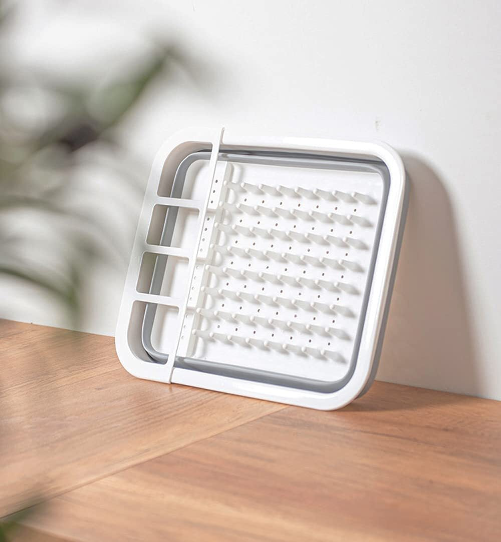 Compact Kitchen Dish Drying Rack – Off-White | Space-Saving Dish Drainer for Kitchen Counter – 14” x 12” Lightweight & Durable Design