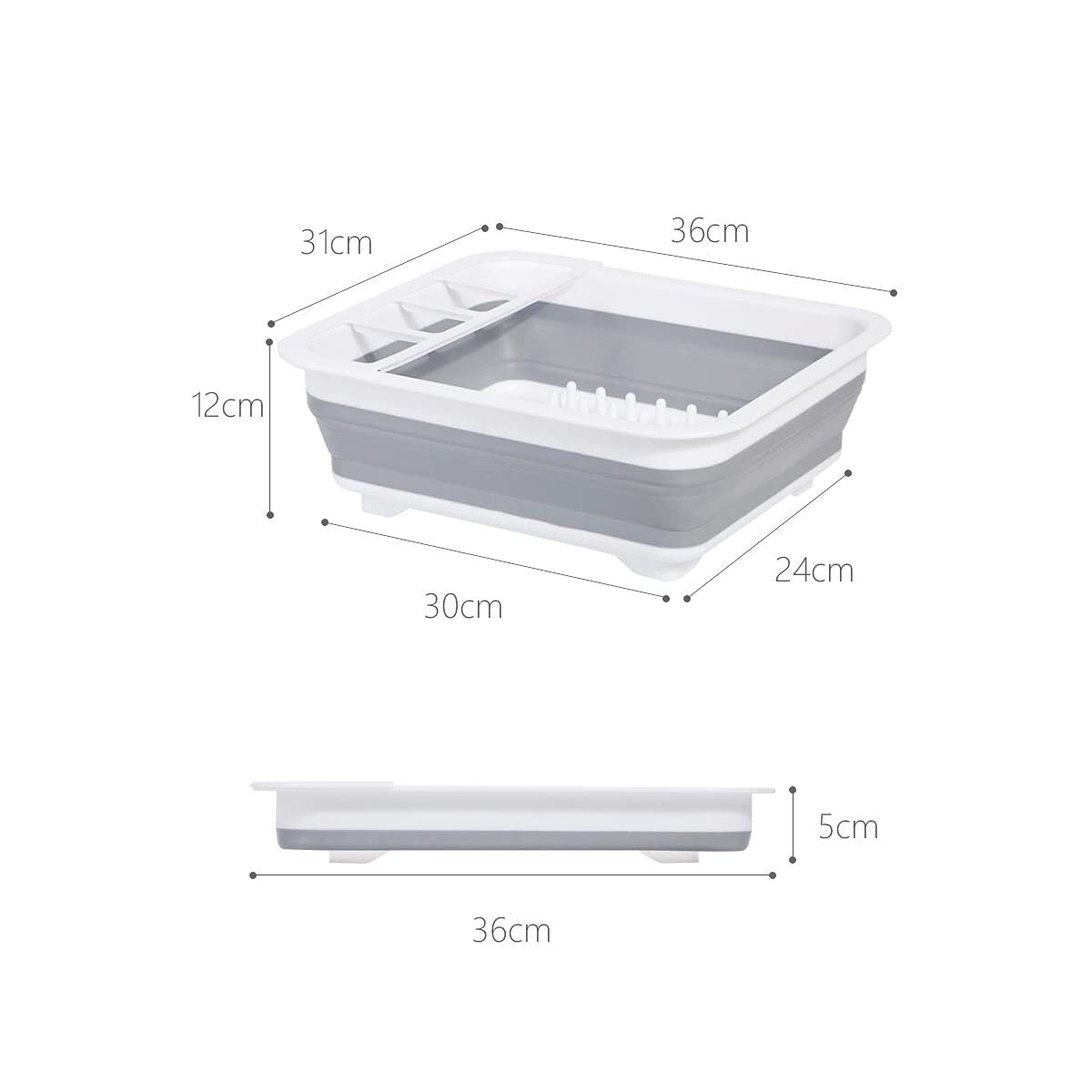 Compact Kitchen Dish Drying Rack – Off-White | Space-Saving Dish Drainer for Kitchen Counter – 14” x 12” Lightweight & Durable Design