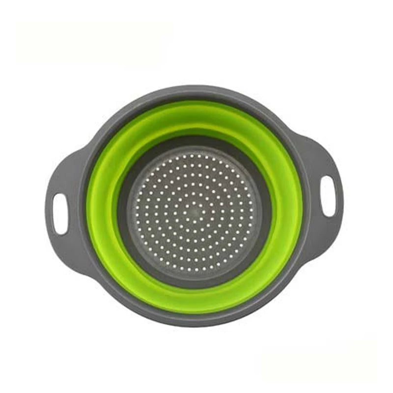 Folding Silicone Drain Basket Fruit Vegetable Washing Basket Foldable Strainer Colander Collapsible Drainer
