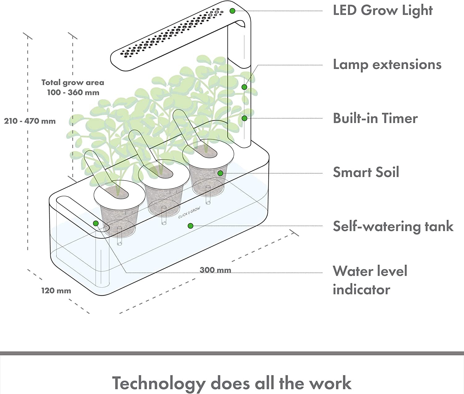 Click & Grow Smart Garden 3 – Indoor Herb Garden Kit with 3 Basil Pods – Automatic Watering, LED Grow Light, No-Noise, Perfect for Kitchen Counter or Office – Beige