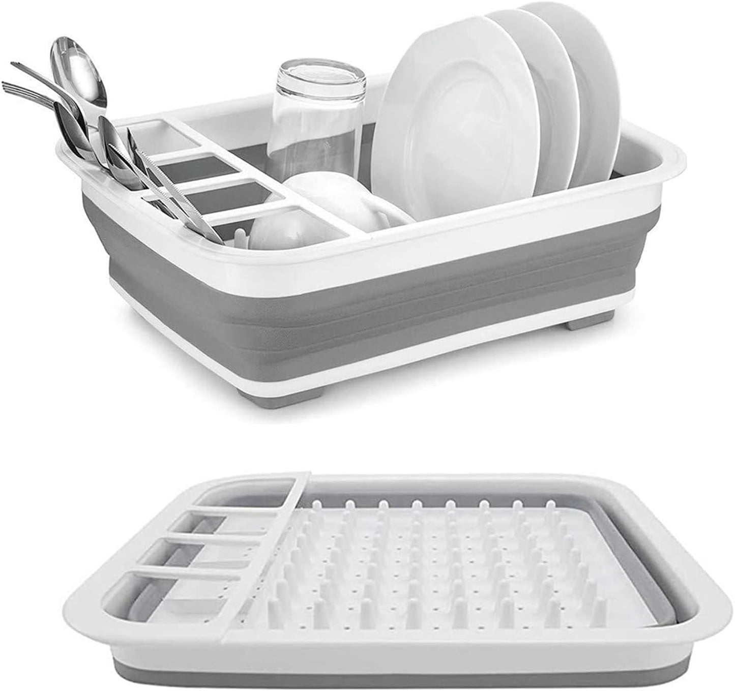 Compact Kitchen Dish Drying Rack – Off-White | Space-Saving Dish Drainer for Kitchen Counter – 14” x 12” Lightweight & Durable Design