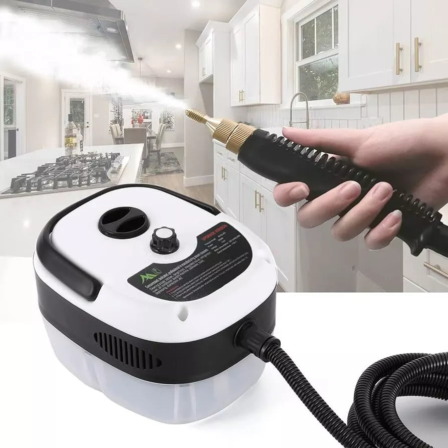 2500W Handheld Steam Cleaner – High Temp 229°F, 6-Speed, 3 Brush Heads, 1L Tank | Deep Cleaning for Kitchen, Car & Home | Portable & Chemical-Free