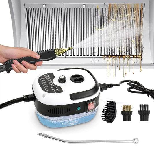 2500W Handheld Steam Cleaner – High Temp 229°F, 6-Speed, 3 Brush Heads, 1L Tank | Deep Cleaning for Kitchen, Car & Home | Portable & Chemical-Free