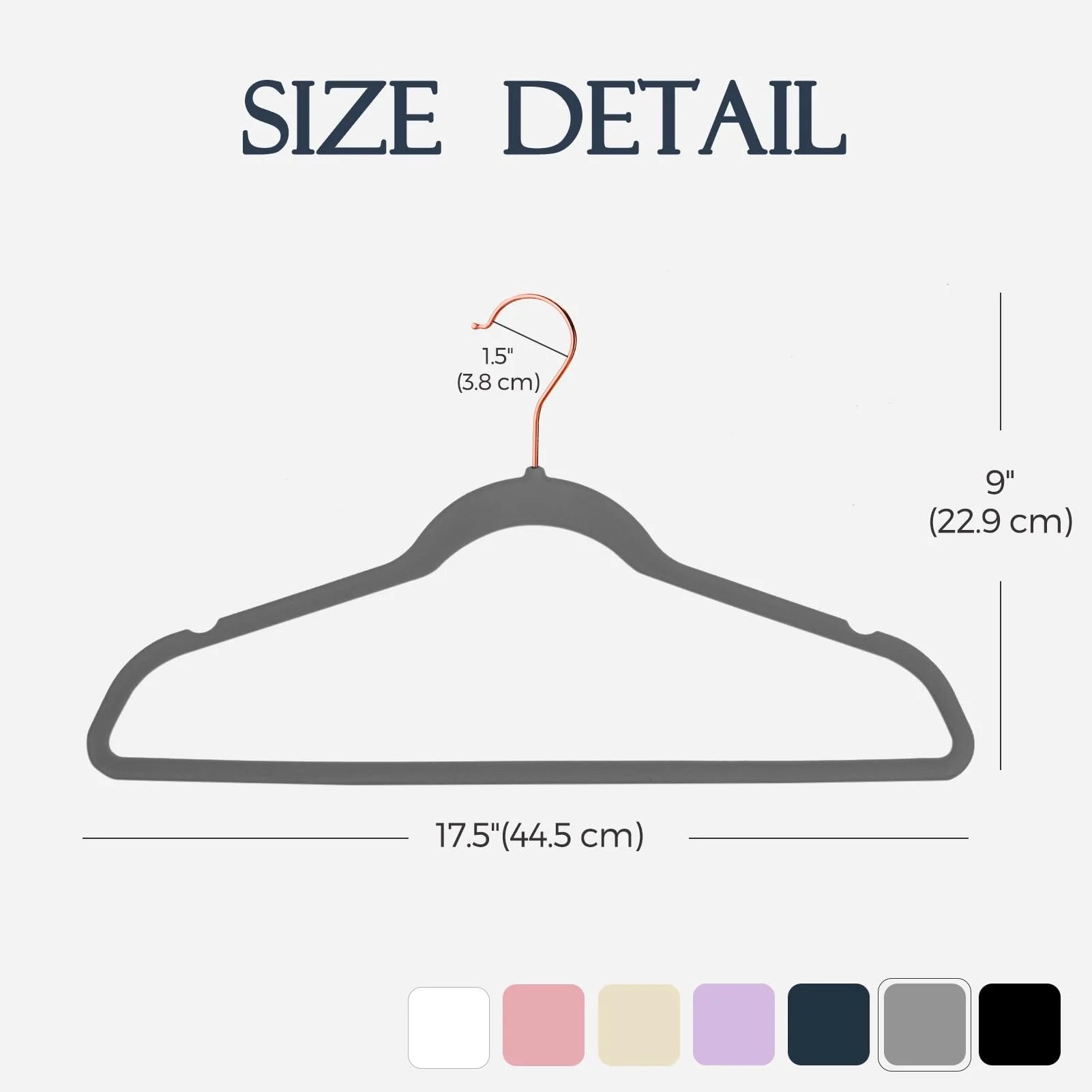 Grey Velvet Hangers 60 Pack, Premium Clothes Hangers Non-Slip Felt Hangers, Sturdy Grey Hangers Heavy Duty Coat Hangers, Space Saving Durable Suit Hangers, No Hanger Marks Rose Gold Hook
