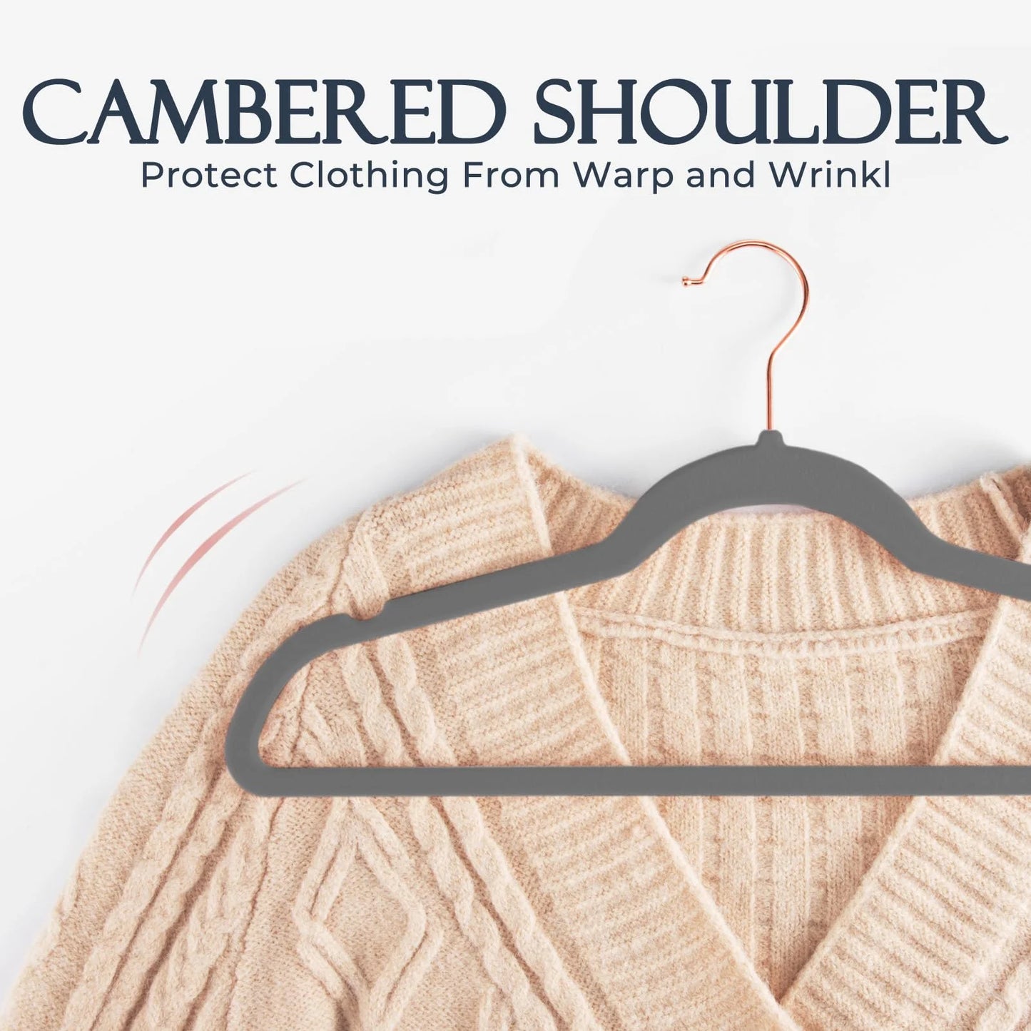 Grey Velvet Hangers 60 Pack, Premium Clothes Hangers Non-Slip Felt Hangers, Sturdy Grey Hangers Heavy Duty Coat Hangers, Space Saving Durable Suit Hangers, No Hanger Marks Rose Gold Hook