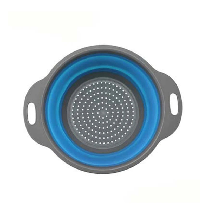Folding Silicone Drain Basket Fruit Vegetable Washing Basket Foldable Strainer Colander Collapsible Drainer