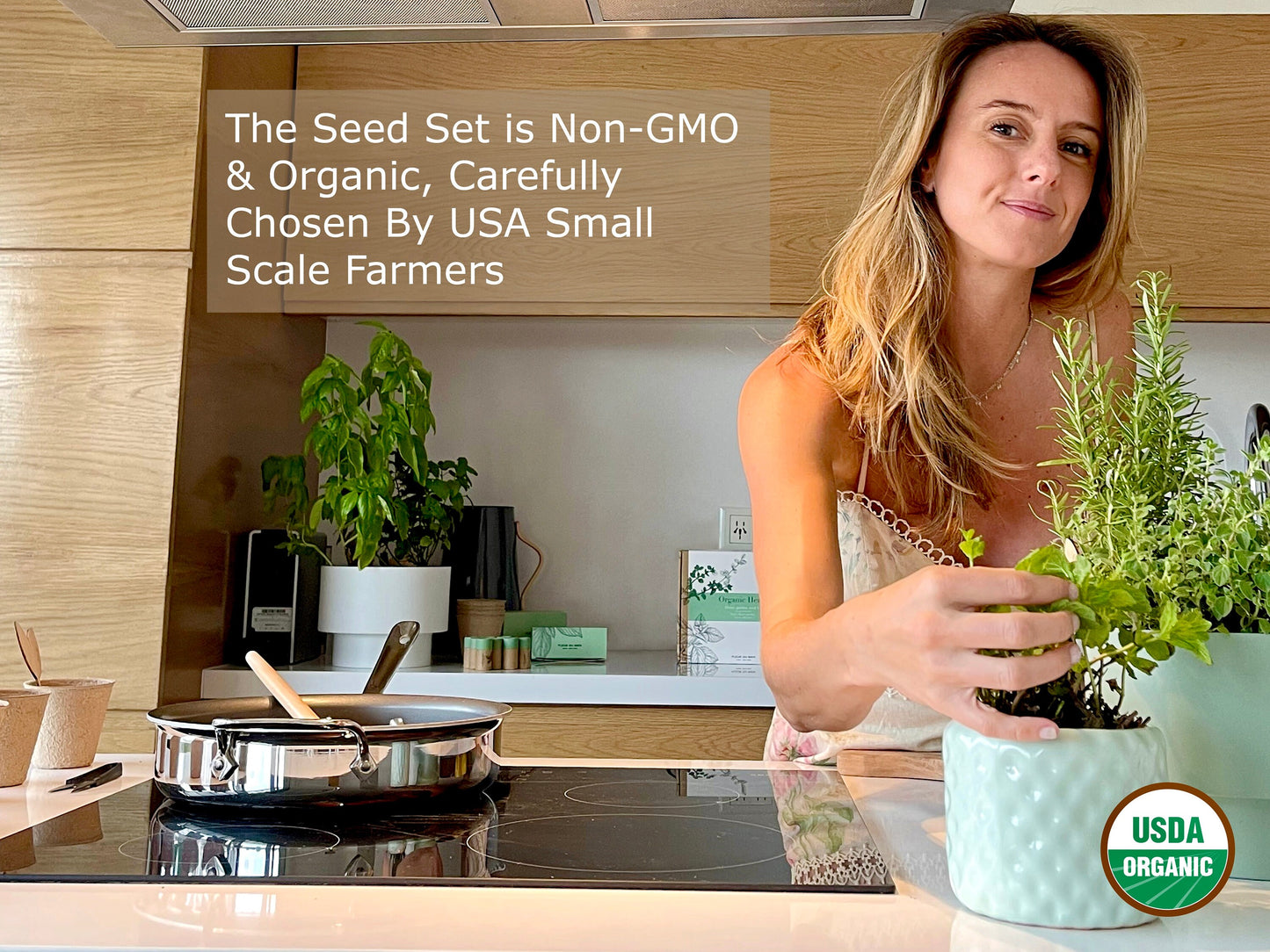 FLEUR DU BIEN Indoor Herb Garden Kit – 10 Organic Herb Seeds, Biodegradable Pots, Soil Discs & Markers – Sustainable Starter Set for Beginners – Unique Gardening Gift for Women & Men